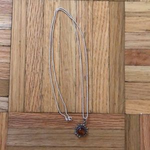 SOLD ❌ Amber sun pendant on sterling silver chain